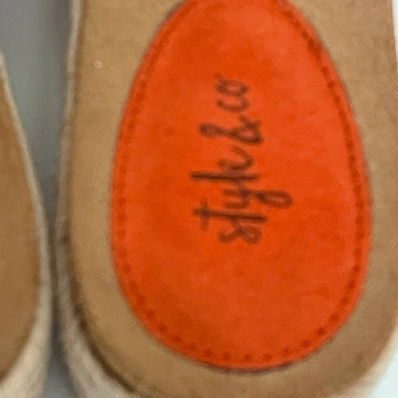 TYLE & CO Slip-On Wedge Orange Sandals size 8.5 - Picture 3 of 11